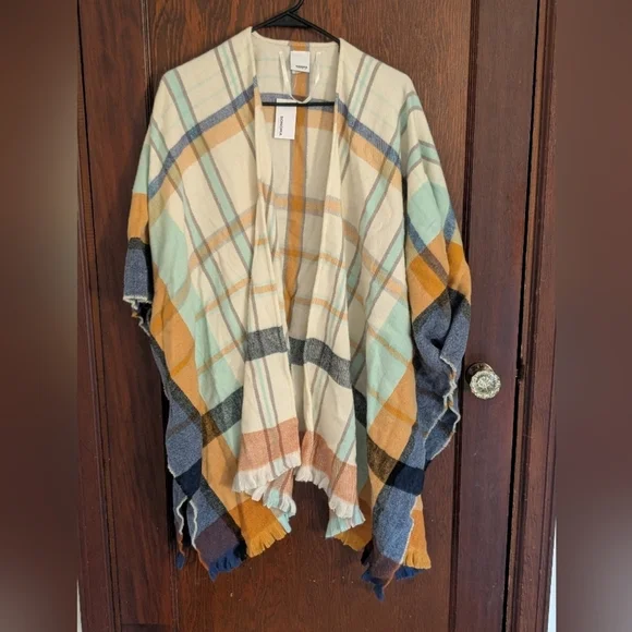 New With Tags Sonoma Plaid Fleece Wrap - Picture 1 of 5